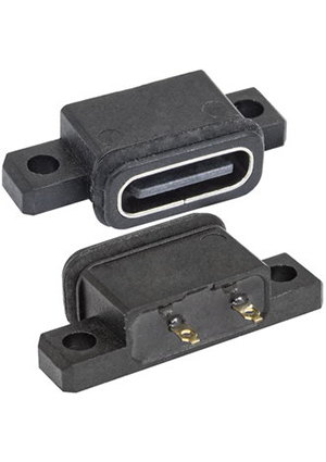 RUICHI USB3.1 TYPE-C 24PF C IPX8-001, Разъём USB3.1-TYPE-C 24PF C IPX8-001, 2 контакта, 5 А, 20 В, 40 мОм, разьемы USB