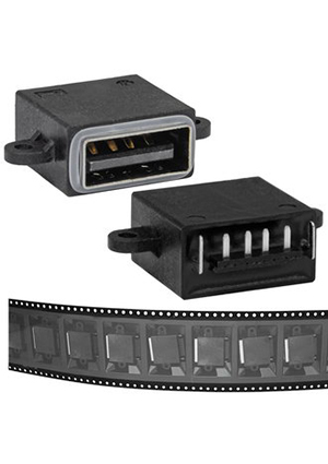 RUICHI USBA-4F C IPX8-002, Разъём USBA-4F C IPX8-002, 4 контакта, 1.5 А, 30 В, корпус пластиковый черный с разьемы USB