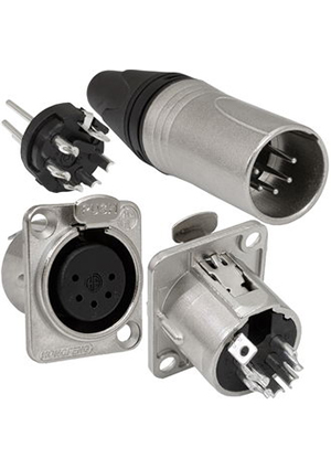 RUICHI TD-397, Разъём микрофонный XLR RUICHI TD-397 5-контактов с фиксатором комплект вилка + гнездо Аудио разъемы Jack