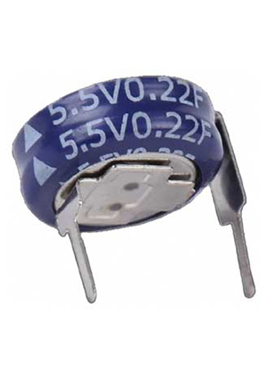 SE-5R5-D334VYH3E 0.33F 5.5V, SE-5R5-D334VYH3E KAMCAP Ионистор 0.33 Ф, 5.5 В, 33 мА, горизонтальный