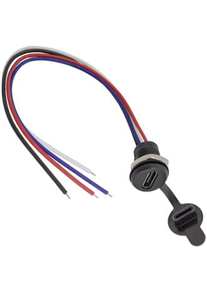 RUICHI TYPE-C-4pin, Разъём TYPE-C-4Pin, длина кабеля 155 мм, 4 контакта с клеммной колодкой, 5 А, 5 В, корп разьемы USB