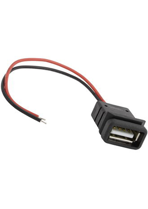 RUICHI USB-2Pin-F, Разъём USB-2Pin-F RUICHI, длина кабеля 100 мм, 2 контакта, 5 А, 5 В, корпус пластиковый разьемы USB