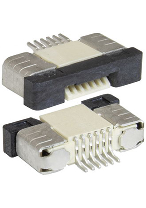 RUICHI FPC/FFC 0.5mm 06A, FPC/FFC разъем для гибких плоских печатных шлейфов и печатных плат RUICHI, шаг ко разъемы на гибкий кабель FFC/FPC