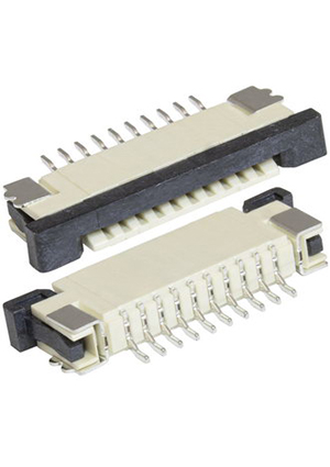 RUICHI FPC/FFC 1.0mm 10A, FPC/FFC разъем для гибких плоских печатных шлейфов и печатных плат RUICHI, шаг ко разъемы на гибкий кабель FFC/FPC
