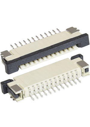 RUICHI FPC/FFC 1.0mm 12A, FPC/FFC разъем для гибких плоских печатных шлейфов и печатных плат RUICHI, шаг ко разъемы на гибкий кабель FFC/FPC