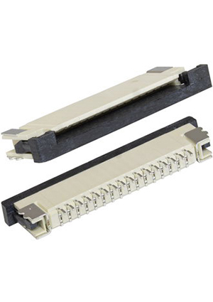 RUICHI FPC/FFC 1.0mm 16A, FPC/FFC разъем для гибких плоских печатных шлейфов и печатных плат RUICHI, шаг ко разъемы на гибкий кабель FFC/FPC