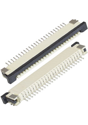 RUICHI FPC/FFC 1.0mm 24A, FPC/FFC разъем для гибких плоских печатных шлейфов и печатных плат RUICHI, шаг ко разъемы на гибкий кабель FFC/FPC