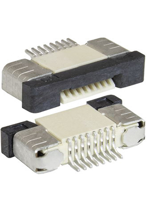 RUICHI FPC/FFC 0.5mm 08A, FPC/FFC разъем для гибких плоских печатных шлейфов и печатных плат RUICHI, шаг ко разъемы на гибкий кабель FFC/FPC