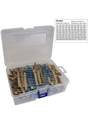 RUICHI KIT-MF-050-1-1300-130, Набор выводных металлопленочных резисторов RUICHI KIT-MF-050-1-1300-130, 1300 наборы резисторов