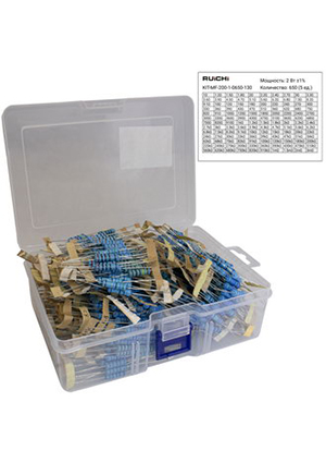 RUICHI KIT-MF-200-1-0650-130, Набор выводных металлопленочных резисторов RUICHI KIT-MF-200-1-0650-130, 650 наборы резисторов