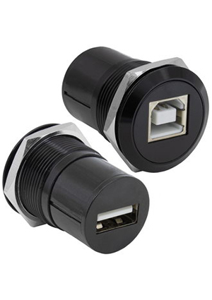 RUICHI USB B(M)-A(F) PN, Панельный модуль (переходник) передачи данных USB RUICHI USB 2.0 B(M)-A(F) PN, пря разьемы USB