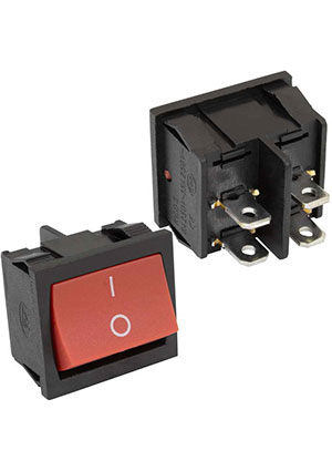 RUICHI MRS-201 on-off красный, Клавишный переключатель RUICHI MRS-201, ON-OFF, красный переключатели клавишные