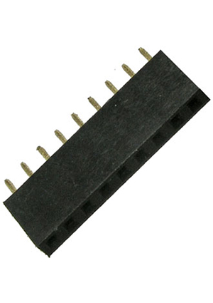 RUICHI PBS-1x09 (PBS-09)шаг 2.54 мм, Гнездо для плат 2.54 мм RUICHI PBS-1x09 (PBS-09)шаг 2.54 мм, 9 контакт разъемы штыревые и гнезда для них