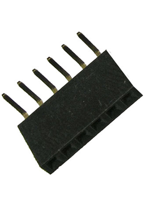 RUICHI PBS-1x06R (PBS-06R)шаг 2.54 мм, Гнездо для плат 2.54 мм RUICHI PBS-1x06R (PBS-06R)шаг 2.54 мм, 6 кон разъемы штыревые и гнезда для них