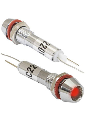 RUICHI L-614-R 220v (6mm), Индикатор светодиодный в корпусе RUICHI L-614-R, 220 В, 6 мм, красный индикаторы в корпусе