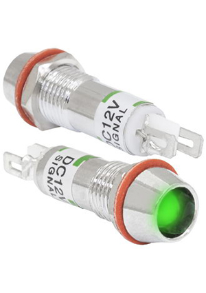 RUICHI L-615-G 12v (8mm), Индикатор светодиодный в корпусе RUICHI L-615-G, 12 В, 8 мм, зелёный индикаторы в корпусе