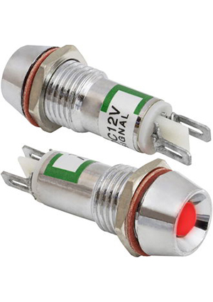 RUICHI L-616-R 12v (10mm), Индикатор светодиодный в корпусе RUICHI L-616-R, 12 В, 10 мм, красный индикаторы в корпусе