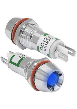 RUICHI L-616-B 12v (10mm), Индикатор светодиодный в корпусе RUICHI L-616-B, 12 В, 10 мм, синий индикаторы в корпусе