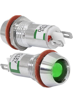 RUICHI L-617-G 12v (12mm), Индикатор светодиодный в корпусе RUICHI L-617-G, 12 В, 12 мм, зелёный индикаторы в корпусе