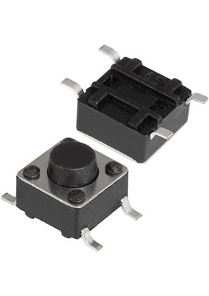 RUICHI KAN0642-0501B 6x6x5 mm SMD, Тактовая кнопка RUICHI KAN0642-0501B, 6x6x5 мм, OFF-(ON), 50 мА, 12 В, 1 кнопки тактовые