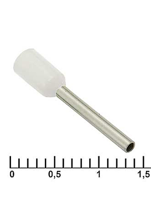 RUICHI DN00712 white (1.2x12mm), Наконечник втулочный изолированный RUICHI DN00712, 1.2x12 мм, 0.75 мм2, бе наконечники втулочные