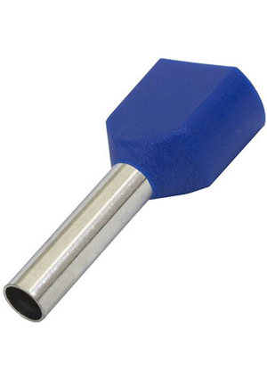 RUICHI DTE02513 blue (2.9x13mm), Наконечник втулочный изолированный двойной RUICHI DTE02513, 2.9x13 мм, 2х2 наконечники втулочные