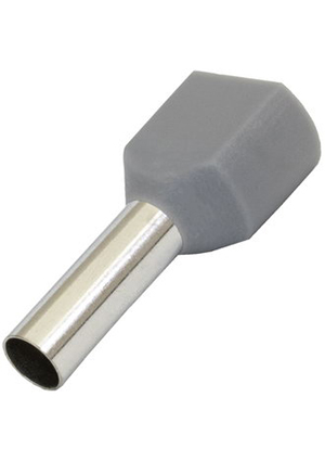 RUICHI DTE04012 gray (2.8x12mm), Наконечник штыревой втулочный изолированный RUICHI DTE04012, 2.8x12 мм, 2х наконечники втулочные