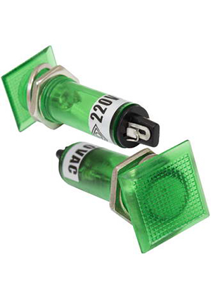 RUICHI N-826-G 220V, Лампочка неоновая в корпусе RUICHI N-826-G, 220 В, зелёная лампы неоновые