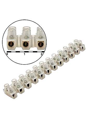 RUICHI PA12-6A-6mm U-Type, Клеммная колодка винтовая типа U RUICHI PA12, 12 контактов, 5 A, 380 В, 6 мм2, к клеммные колодки, блоки зажимов