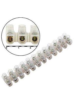RUICHI PA12-15A-12mm U-Type, Клеммная колодка винтовая типа U RUICHI PA12, 12 контактов, 15 A, 400 В, 12 мм клеммные колодки, блоки зажимов
