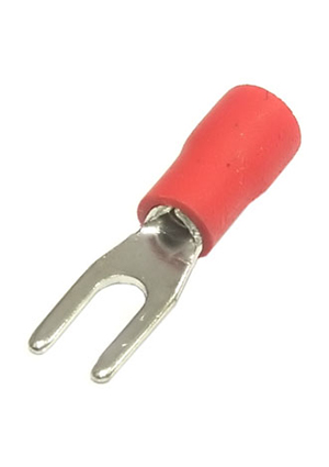 RUICHI SV1.25-3.2, Наконечник кабельный вилочный изолированный RUICHI SV1.25-3.2, 19 А, 22-18 AWG, красный, клеммы ножевые быстрого соединения