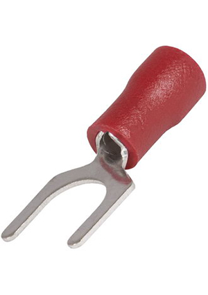 RUICHI SVS1.25-6 red, Клемма тип U изолированная RUICHI SVS1.25-6, красная клеммы ножевые быстрого соединения