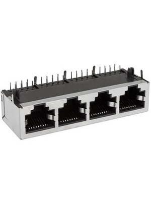 RUICHI TJ9-10P8-04 cетевая розетка, Разъём RJ RUICHI TJ9-10P8-04 cетевая розетка, 4 гнезда разъемы телефонные и сетевые
