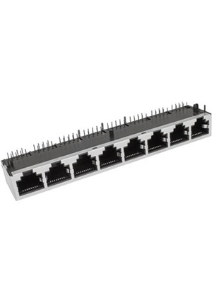 RUICHI TJ9-10P8-08 cетевая розетка, Разъём RJ RUICHI TJ9-10P8-08 cетевая розетка, 8 гнезд разъемы телефонные и сетевые