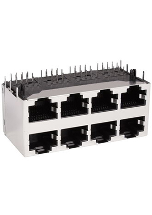 RUICHI TJ9-2-10P8-04 cетевая розетка, Разъём RJ RUICHI TJ9-2-10P8-04 cетевая розетка, 8 гнезд разъемы телефонные и сетевые