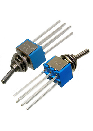 RUICHI STM-202-A3, Микротумблер RUICHI STM-202-A3, ON-ON, DPDT, 6 А, 250 В, 20 мОм, установочное отверстие тумблеры