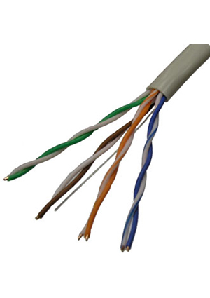 RUICHI 5e UTP 24AWG CCA (305м), Кабель витая пара UTP 4х2х0,5 мм RUICHI, 24AWG, ССА/PE/PVC, CAT5e, 100 МГц, витые пары (STP, UTP)