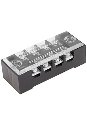 RUICHI TB-1504, Клеммная колодка винтовая с крышкой RUICHI TB-1504, 8 контактов, М3, 15 А, 600 В, 14 AWG, 2 клеммные колодки, блоки зажимов