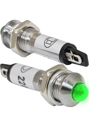 RUICHI N-706-G 220V, Лампочка неоновая в корпусе RUICHI N-706-G, 220 В, зелёная, 25 мА лампы неоновые