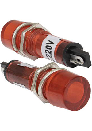 RUICHI N-804-R 220V, Лампочка неоновая в корпусе RUICHI N-804-R, 220 В, красная лампы неоновые