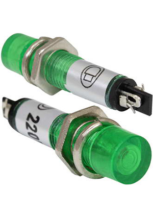 RUICHI N-814-G 220V, Лампочка неоновая в корпусе RUICHI N-814-G, 220 В, зелёная лампы неоновые