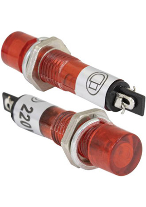 RUICHI N-814-R 220V, Лампочка неоновая в корпусе RUICHI N-814-R, 220 В, красная лампы неоновые