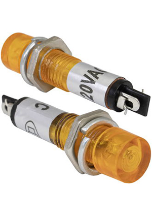 RUICHI N-814-Y 220V, Лампочка неоновая в корпусе RUICHI N-814-Y, 220 В, жёлтая лампы неоновые