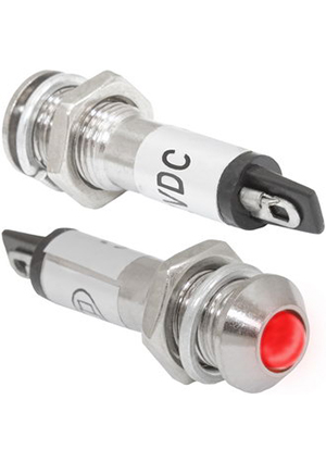 RUICHI L-706-R 12V, Индикатор светодиодный в корпусе RUICHI L-706-R, 12 В, 8 мм, красный индикаторы в корпусе