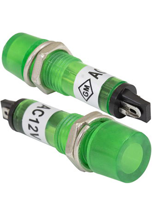 RUICHI L-804-G 12V, Индикатор светодиодный в корпусе RUICHI L-804-G, 12 В, 10 мм, зелёный индикаторы в корпусе