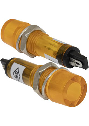 RUICHI L-804-Y 12V, Индикатор светодиодный в корпусе RUICHI L-804-Y, 12 В, 10 мм, желтый индикаторы в корпусе