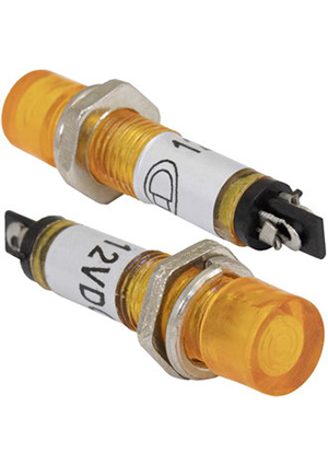 RUICHI L-814-Y 12V, Индикатор светодиодный в корпусе RUICHI L-814-Y, 12 В, 7 мм, желтый индикаторы в корпусе