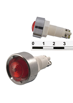 RUICHI L-836-R 24VDC d 13, Индикатор светодиодный в корпусе RUICHI L-836-R, 24 В, 13 мм, красный индикаторы в корпусе