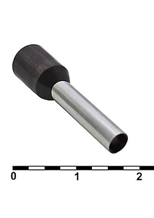 RUICHI DN04012 black (2.8x12mm), Наконечник на кабель втулочный изолированный RUICHI DN04012, 2.8x12 мм, 4. наконечники втулочные