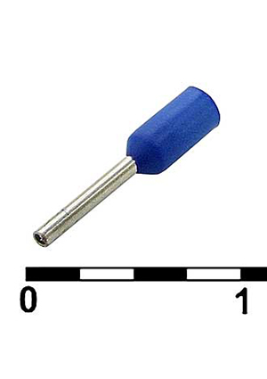 RUICHI DN00206 blue (0.75x6mm), Наконечник втулочный изолированный RUICHI DN00206, 0.75x6 мм, 0.25 мм2, син наконечники втулочные